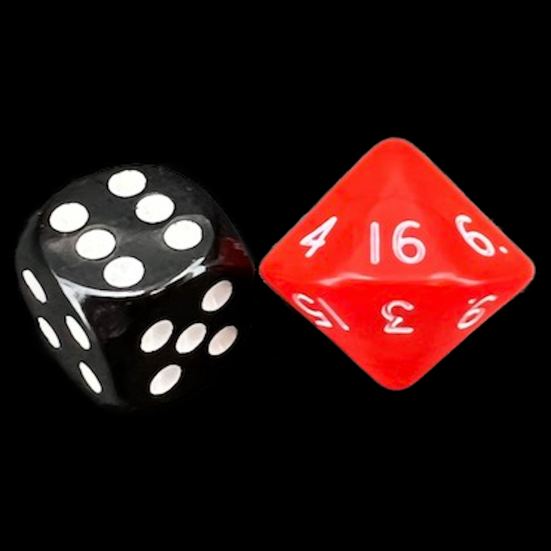 D&G Opaque Red & White D16 Dice