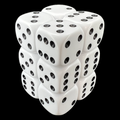 D&G Opaque White 12 x D6 Dice Set