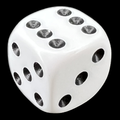 D&G Opaque White 16mm D6 Spot Dice