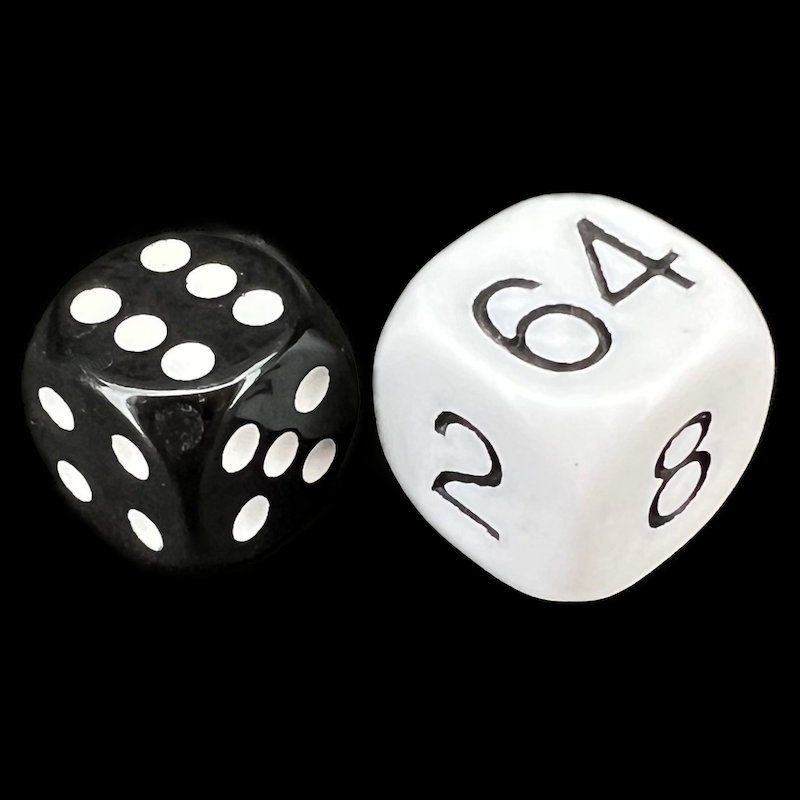 D&G Opaque White Backgammon Doubling Cube 18mm D6 Dice