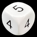 D&G Opaque White & Black Average D6 Dice