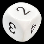 D&G Opaque White & Black Average D6 Dice