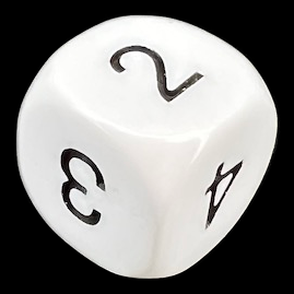 D&G Opaque White & Black Average D6 Dice