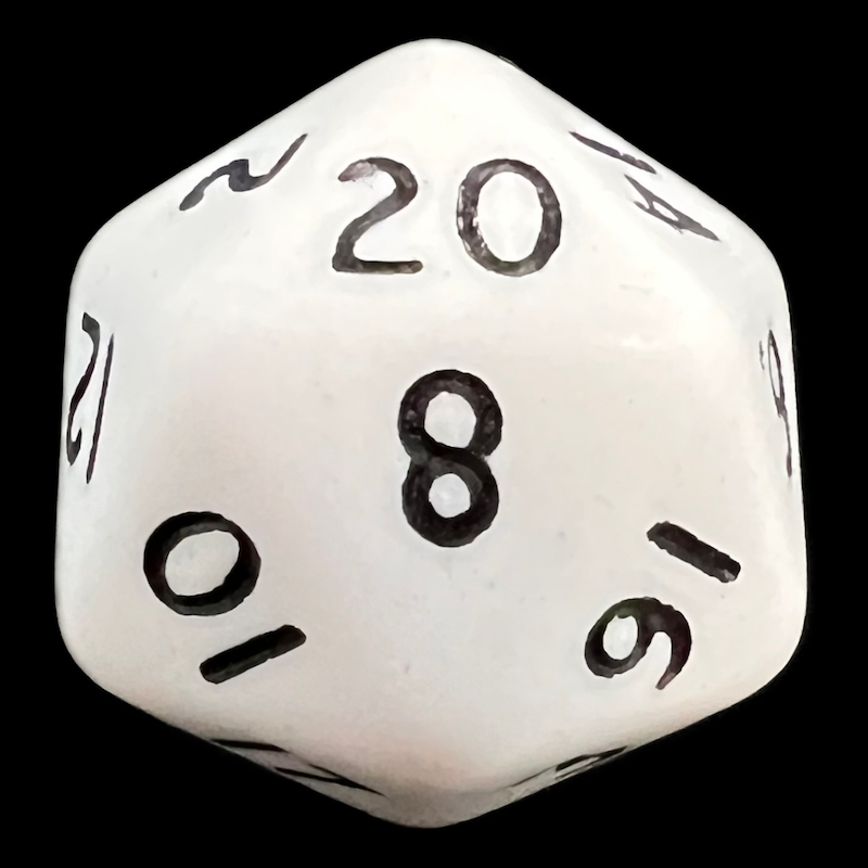 D&G Opaque White D20 Dice