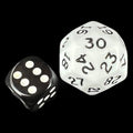 D&G Opaque White & Black JUMBO 28mm D30 Dice