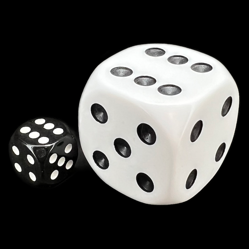 D&G Opaque White MASSIVE 36mm D6 Spot Dice