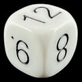 D&G Opaque White & Black Numbered 7-12 Dice