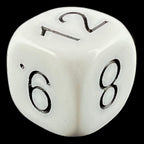 D&G Opaque White & Black Numbered 7-12 Dice
