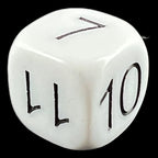 D&G Opaque White & Black Numbered 7-12 Dice