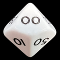 D&G Opaque White Percentile Dice