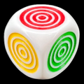 D&G Opaque White Concentric Circle Colour Spot D6 Dice