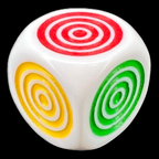 D&G Opaque White Concentric Circle Colour Spot D6 Dice