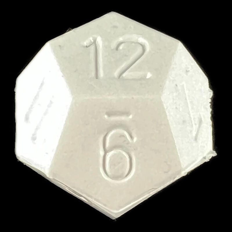 HALF PRICE CLEARANCE D&G Opaque White D12 Dice - Unfinished Example Dice