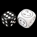 D&G Opaque White Emoti Face 18mm D6 Dice