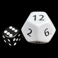 D&G Opaque White JUMBO 34mm D12 Dice