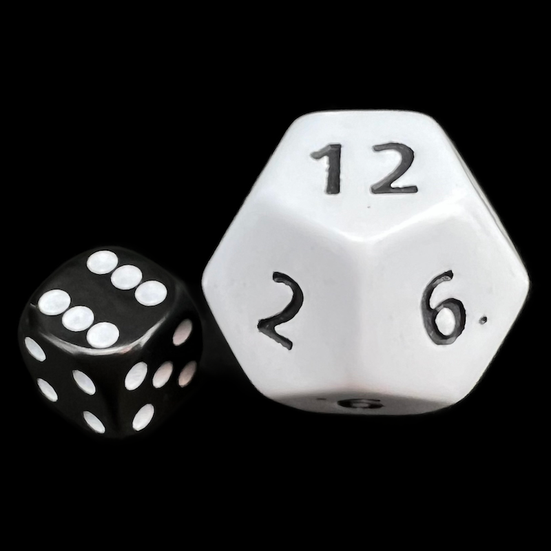 D&G Opaque White JUMBO 34mm D12 Dice