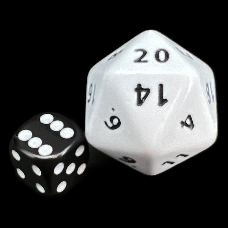 D&G Opaque White JUMBO 34mm D20 Dice