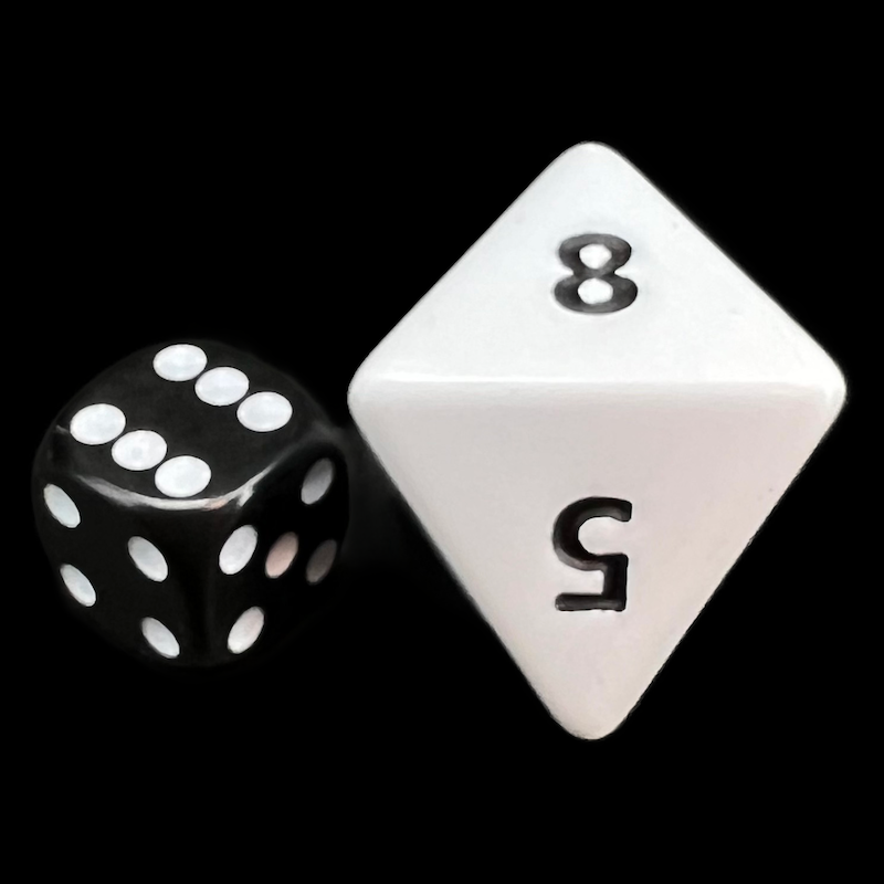 D&G Opaque White JUMBO 34mm D8 Dice