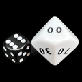 D&G Opaque White JUMBO 34mm Percentile Dice