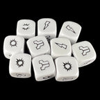 HALF PRICE CLEARANCE D&G Opaque White Logo Damage 10 x D6 Dice Set - SECONDS