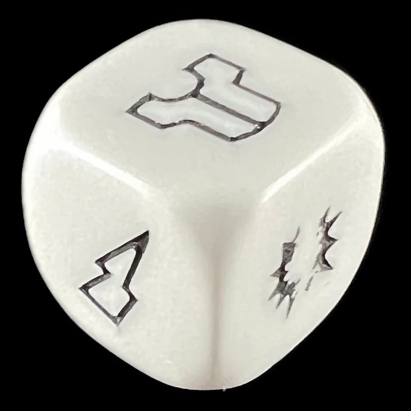 HALF PRICE CLEARANCE D&G Opaque White Logo Damage D6 Dice - SECONDS