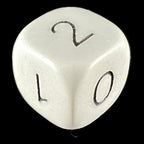 HALF PRICE CLEARANCE D&G Opaque White Numbered 0, 0, 1, 1, 2, 2 D6 x 10 Dice Set - SECONDS