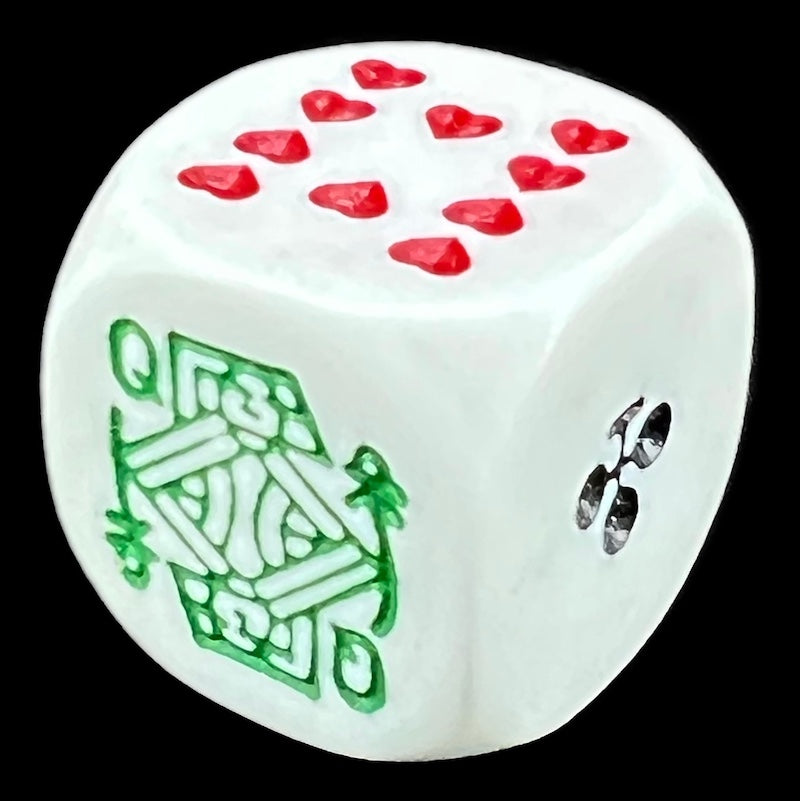 D&G Opaque White Poker D6 Dice