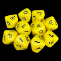 D&G Opaque Yellow 10 x D10 Dice Set