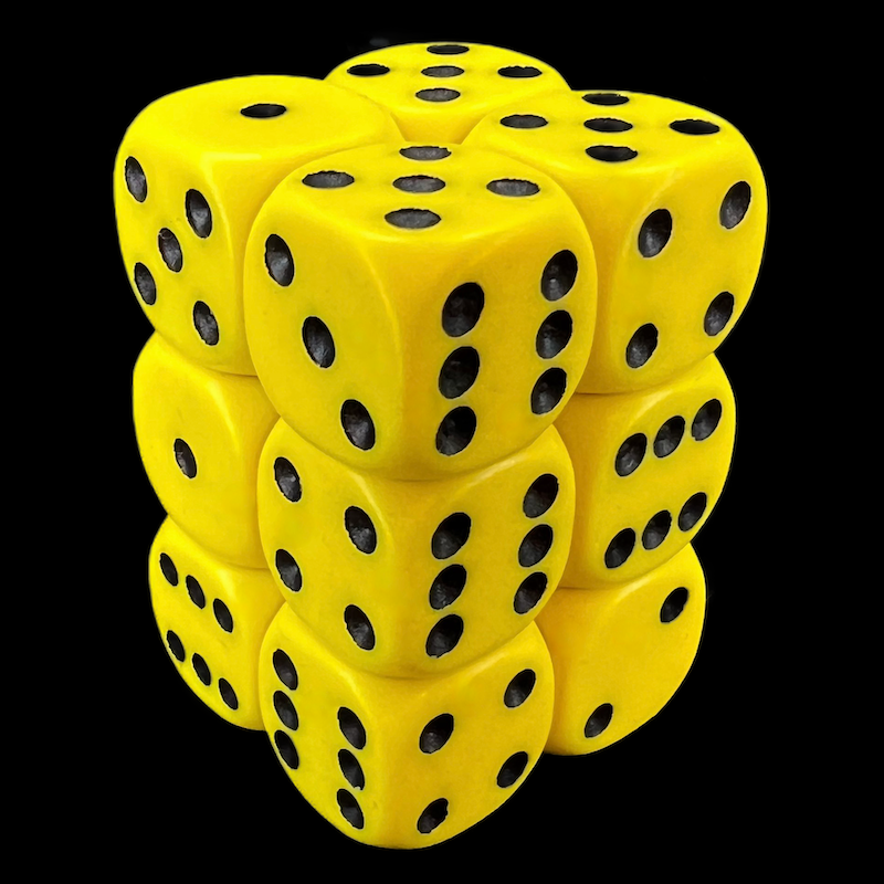 D&G Opaque Yellow 12 x D6 Dice Set
