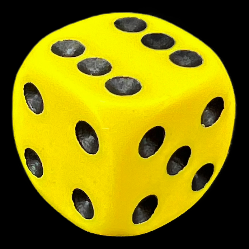 D&G Opaque Yellow 16mm D6 Spot Dice