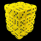D&G Opaque Yellow 36 x D6 Dice Set