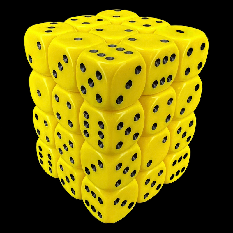 D&G Opaque Yellow 36 x D6 Dice Set