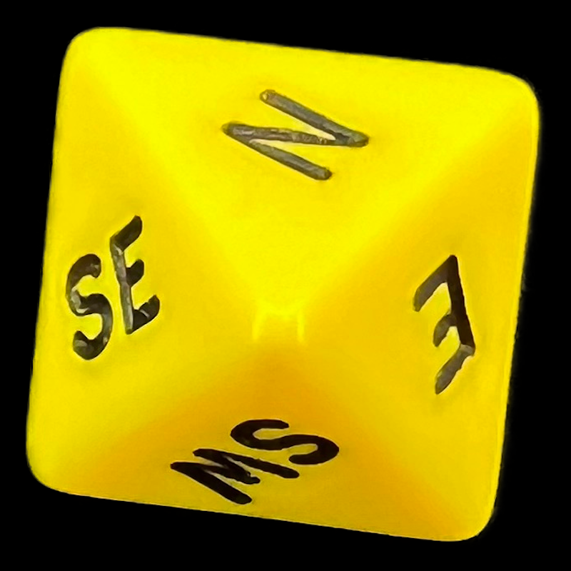 D&G Opaque Yellow & Black Compass D8 Dice