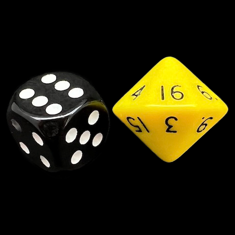 D&G Opaque Yellow & Black D16 Dice