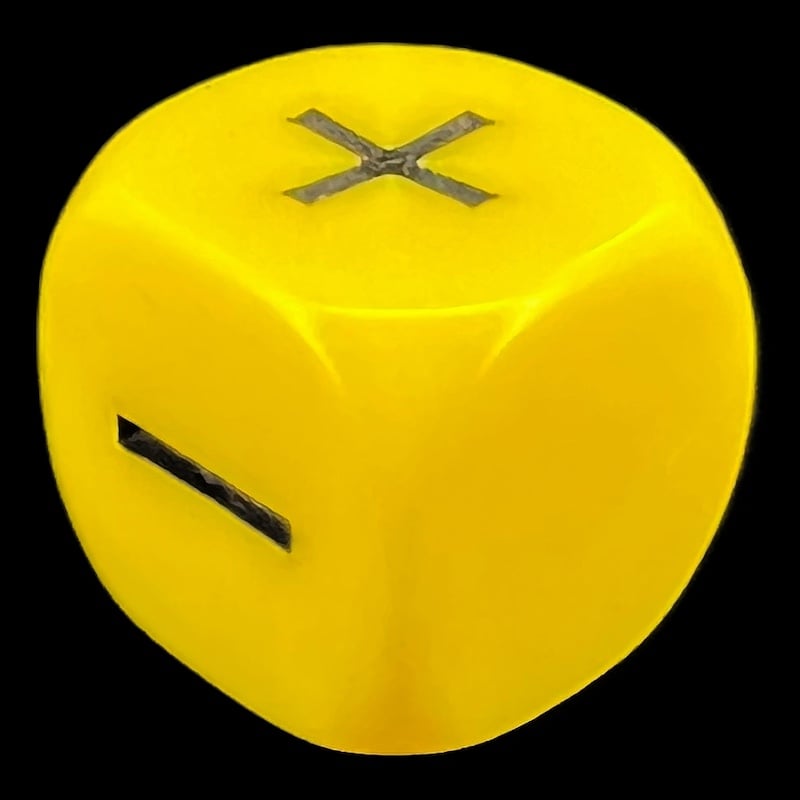 D&G Opaque Yellow & Black Fudge Fate D6 Dice