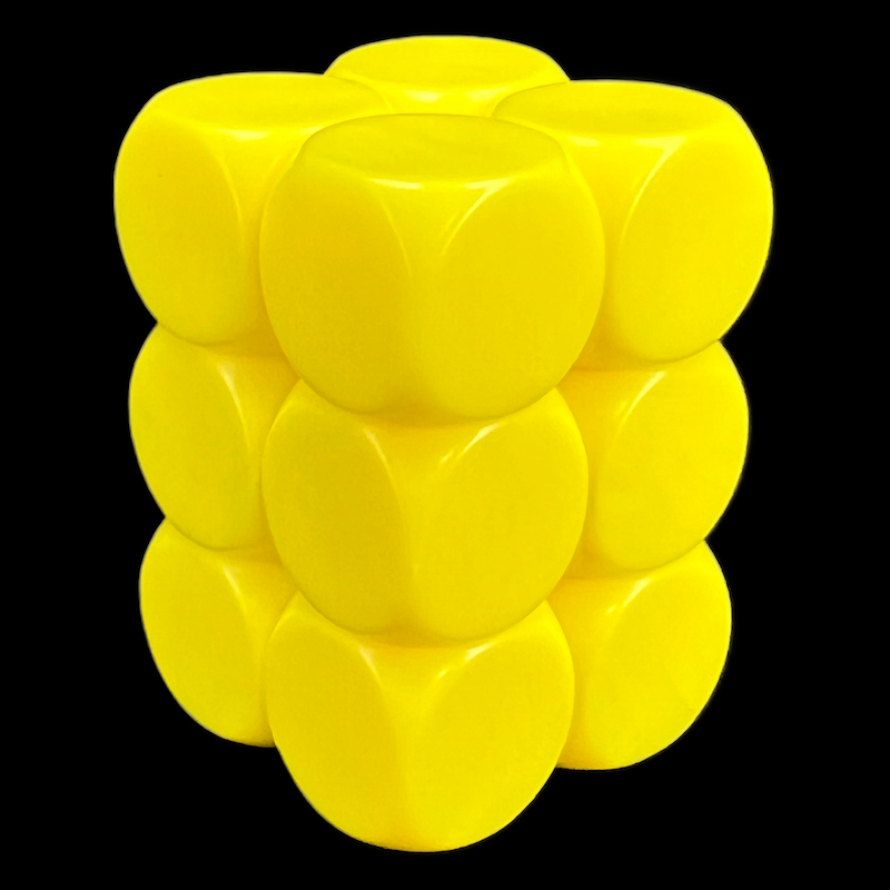 D&G Opaque Blank Yellow 16mm 12 x D6 Dice Set