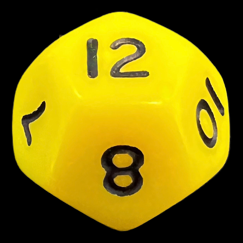 D&G Opaque Yellow D12 Dice