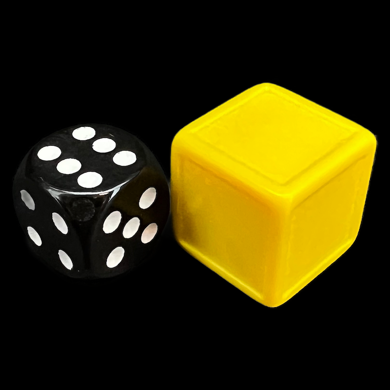 D&G Opaque Blank Yellow Indented 19mm D6 Dice