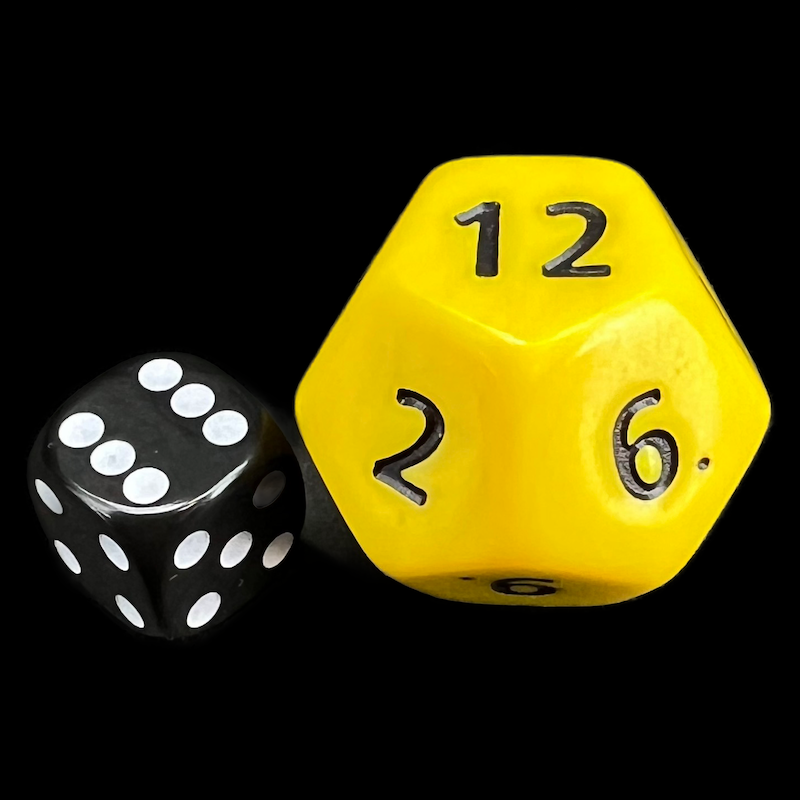 D&G Opaque Yellow JUMBO 34mm D12 Dice