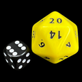 D&G Opaque Yellow JUMBO 34mm D20 Dice