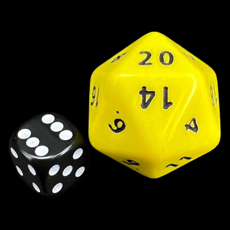 D&G Opaque Yellow JUMBO 34mm D20 Dice
