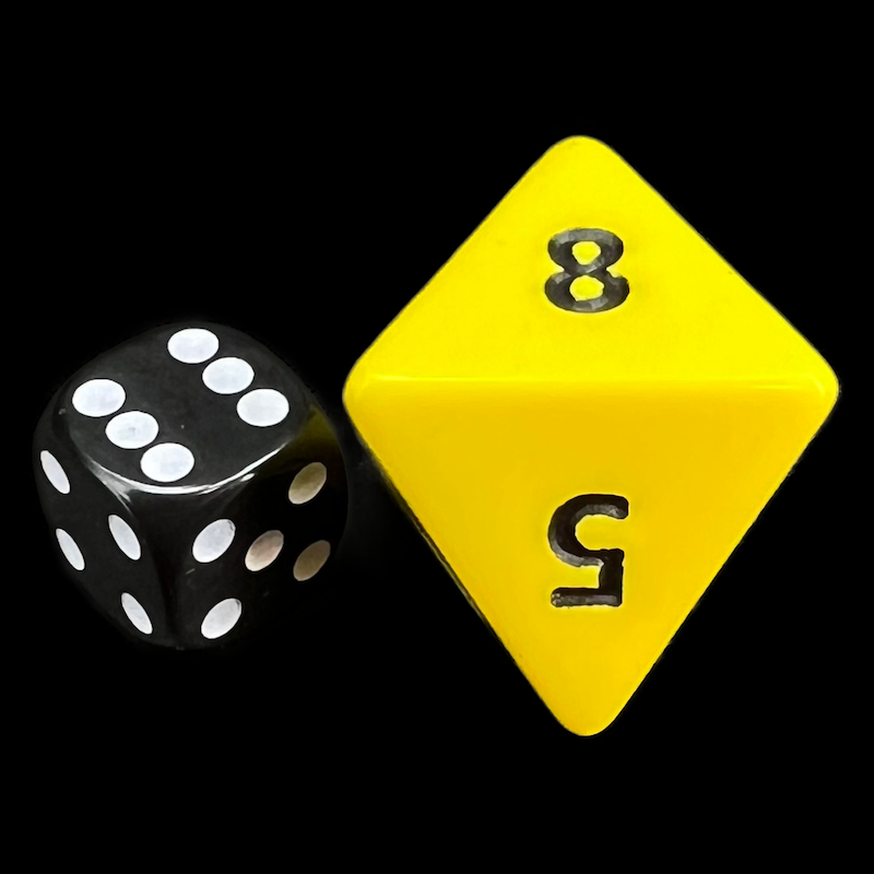 D&G Opaque Yellow JUMBO 34mm D8 Dice