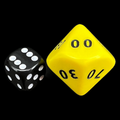D&G Opaque Yellow JUMBO 34mm Percentile Dice