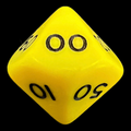 D&G Opaque Yellow Percentile Dice