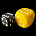 D&G Opaque Yellow & White JUMBO 22mm D6 Spot Dice