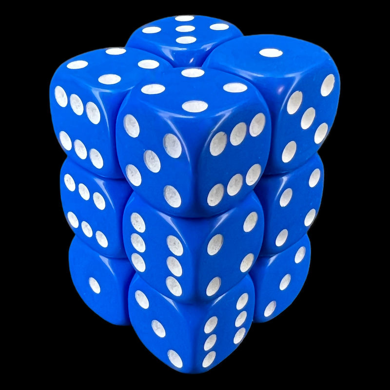 D&G Opaque Blue 12 x D6 Dice Set