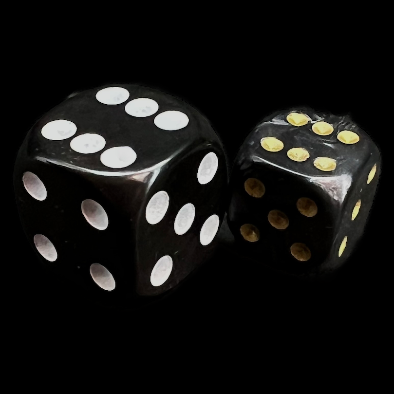 D&G Pearl Black & Gold 36 x D6 Dice Set
