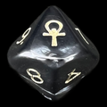 D&G Pearl Black & Gold Ankh D10 Dice