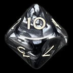 D&G Pearl Black & Gold Ankh D10 Dice