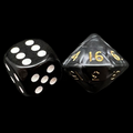 D&G Pearl Black & Gold D16 Dice